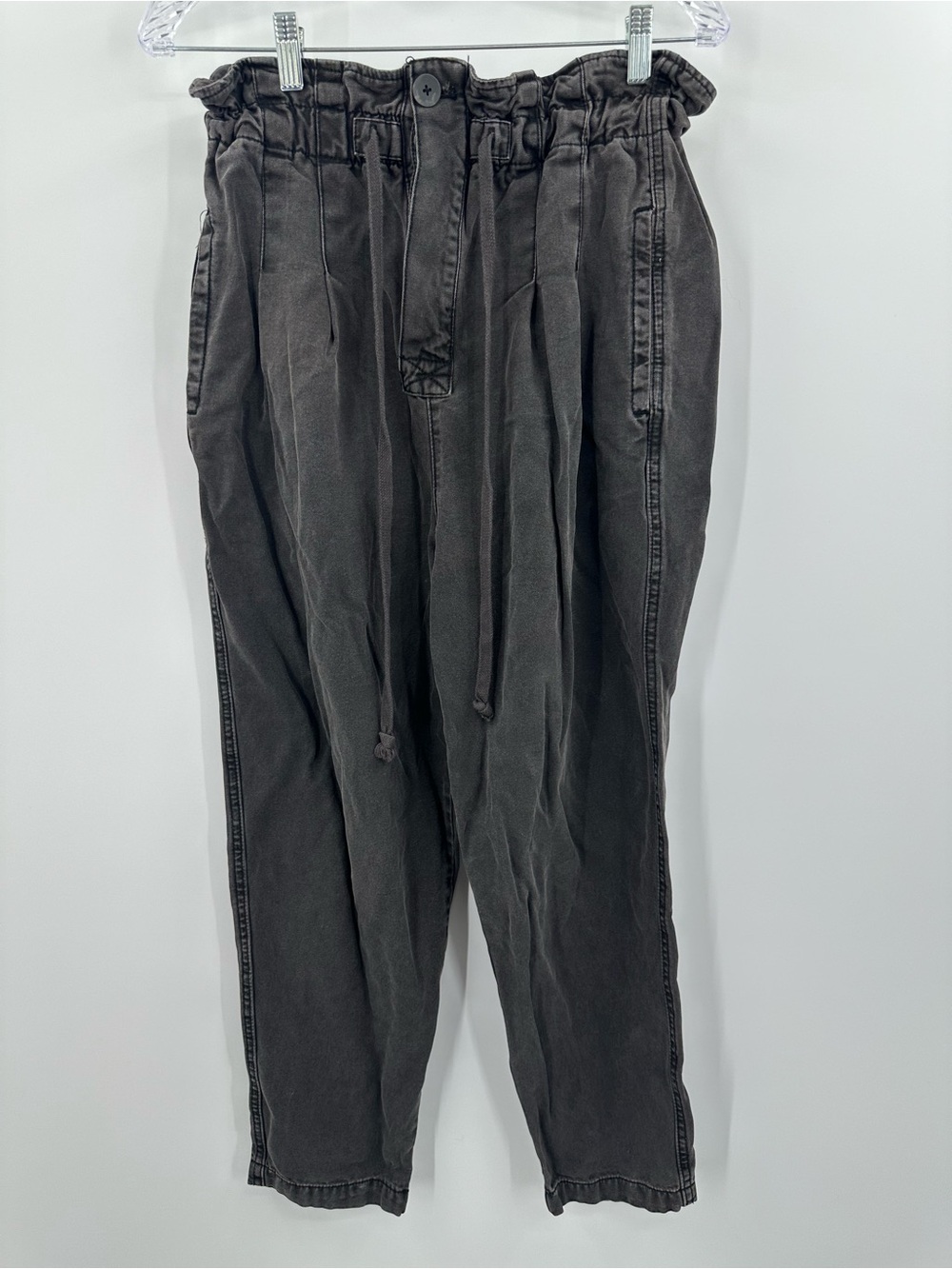 Free People Women's Margate Button Fly‎ Washed Black Jogger Pants Size Small